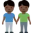 Men Holding Hands: Dark Skin Tone