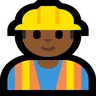 Construction Worker: Medium-Dark Skin Tone Emoji 👷🏾 image - Microsoft Windows 10 Segoe UI Emoji style