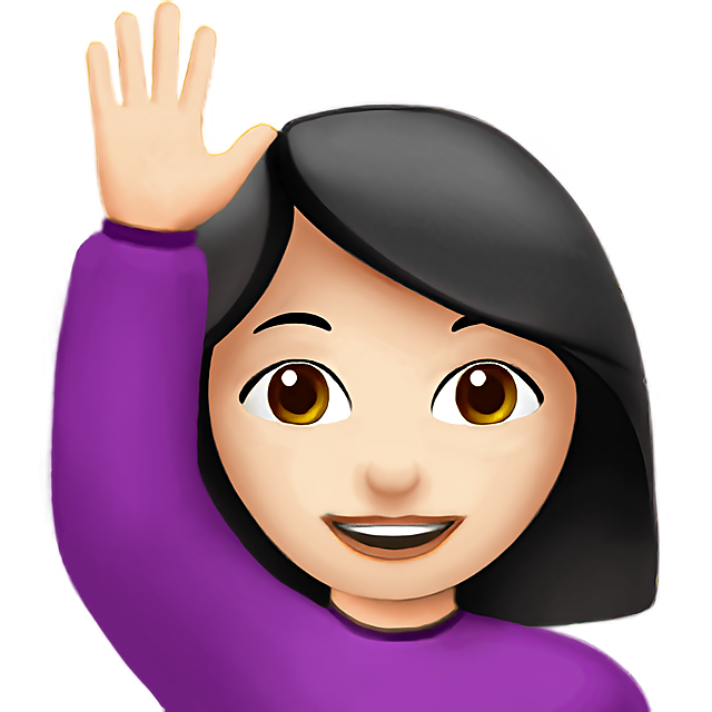 Woman Raising Hand: Light Skin Tone