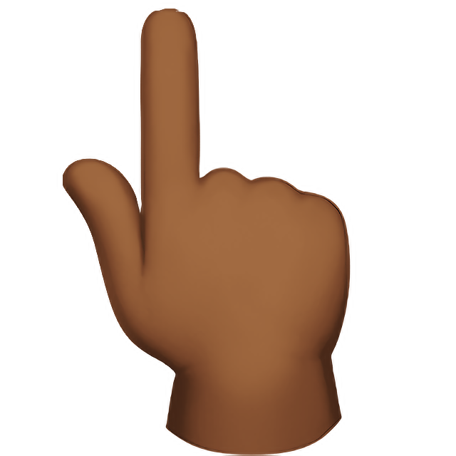 Backhand Index Pointing Up: Medium-Dark Skin Tone