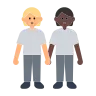 People Holding Hands: Medium-Light Skin Tone, Dark Skin Tone Emoji 🧑🏼‍🤝‍🧑🏿 image - Tossface style
