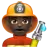 Man Firefighter: Dark Skin Tone
