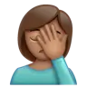 Woman Facepalming: Medium Skin Tone Emoji 🤦🏽‍♀️ image - WhatsApp style
