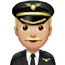 Man Pilot: Medium-Light Skin Tone Emoji 👨🏼‍✈️ image - Apple style