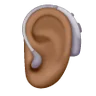 Ear With Hearing Aid: Medium-Dark Skin Tone Emoji 🦻🏾 image - Samsung style