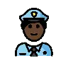Man Police Officer: Dark Skin Tone Emoji 👮🏿‍♂️ image - OpenMoji style