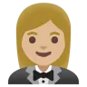 Woman In Tuxedo: Medium-Light Skin Tone Emoji 🤵🏼‍♀️ image - Google Noto Color style