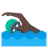 Man Swimming: Dark Skin Tone