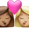 Kiss: Woman, Woman, Medium Skin Tone, Medium-Light Skin Tone Emoji 👩🏽‍❤️‍💋‍👩🏼 image - Apple style