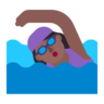 Woman Swimming: Medium-Dark Skin Tone Emoji 🏊🏾‍♀️ image - Microsoft Classic 2D style