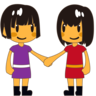 İki kadın el ele tutuşarak Emoji 👭 image - Emojidex style