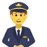 Man Pilot Emoji 👨‍✈️ image - Skype style