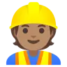 Construction Worker: Medium Skin Tone Emoji 👷🏽 image - Google Noto Color style