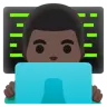 Man Technologist: Dark Skin Tone Emoji 👨🏿‍💻 image - Google Noto Color style