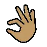 Pinching Hand: Medium Skin Tone Emoji 🤏🏽 image - OpenMoji style