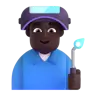 Man Factory Worker: Dark Skin Tone Emoji 👨🏿‍🏭 image - Microsoft 3D Fluent style