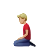 Man Kneeling: Medium-Light Skin Tone Emoji 🧎🏼‍♂️ image - Apple style