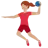 Woman Playing Handball: Medium Skin Tone