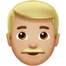 Man: Medium-Light Skin Tone Emoji 👨🏼 image - Apple style