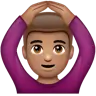 Man Gesturing Ok: Medium Skin Tone Emoji 🙆🏽‍♂️ image - WhatsApp style