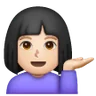 Woman Tipping Hand: Light Skin Tone Emoji 💁🏻‍♀️ image - Samsung style