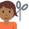 Person Getting Haircut: Medium-Dark Skin Tone Emoji 💇🏾 image - Twitter / X (Twemoji) style