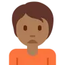 Person Frowning: Medium-Dark Skin Tone Emoji 🙍🏾 image - Twitter / X (Twemoji) style