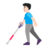Man With White Cane: Light Skin Tone