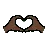 Heart Hands: Dark Skin Tone