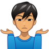 Man Shrugging: Medium Skin Tone Emoji 🤷🏽‍♂️ image - Emojidex style