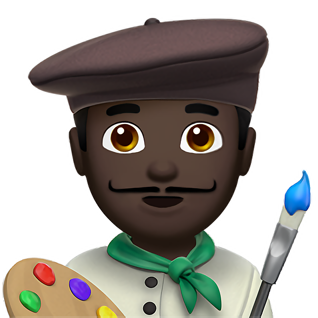 Man Artist: Dark Skin Tone
