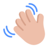 Waving Hand: Medium-Light Skin Tone Emoji 👋🏼 image - Microsoft Classic 2D style
