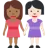 Women Holding Hands: Medium-Dark Skin Tone, Light Skin Tone