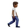 Person Walking Facing Right: Medium-Dark Skin Tone Emoji 🚶🏾‍➡️ image - Apple style