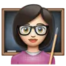Woman Teacher: Light Skin Tone Emoji 👩🏻‍🏫 image - WhatsApp style