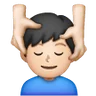 Man Getting Massage: Light Skin Tone Emoji 💆🏻‍♂️ image - Samsung style