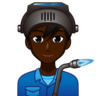 Man Factory Worker: Dark Skin Tone Emoji 👨🏿‍🏭 image - Emojidex style