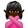 Woman Gesturing No: Dark Skin Tone Emoji 🙅🏿‍♀️ image - Emojidex style