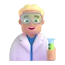 Man Scientist: Medium-Light Skin Tone Emoji 👨🏼‍🔬 image - Microsoft 3D Fluent style
