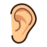 Ear: Medium-Light Skin Tone Emoji 👂🏼 image - Emojidex style