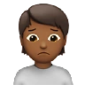 Person Frowning: Medium-Dark Skin Tone Emoji 🙍🏾 image - Apple style
