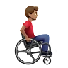 Man In Manual Wheelchair Facing Right: Medium Skin Tone Emoji 👨🏽‍🦽‍➡️ image - Apple style