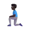 Man Kneeling: Dark Skin Tone Emoji 🧎🏿‍♂️ image - Microsoft 3D Fluent style