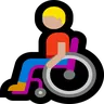 Man In Manual Wheelchair: Medium-Light Skin Tone Emoji 👨🏼‍🦽 image - Microsoft Windows 10 Segoe UI Emoji style