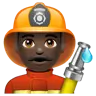 Man Firefighter: Dark Skin Tone Emoji 👨🏿‍🚒 image - WhatsApp style