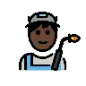Factory Worker: Dark Skin Tone Emoji 🧑🏿‍🏭 image - OpenMoji style