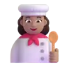 Woman Cook: Medium Skin Tone Emoji 👩🏽‍🍳 image - Microsoft 3D Fluent style