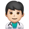 Man Health Worker: Light Skin Tone Emoji 👨🏻‍⚕️ image - Samsung style