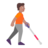 Person With White Cane Facing Right: Medium Skin Tone