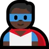 Man Superhero: Dark Skin Tone Emoji 🦸🏿‍♂️ image - Microsoft Windows 10 Segoe UI Emoji style